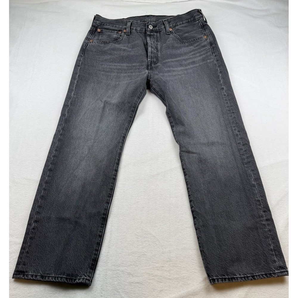 Levi's 501 Button Fly Faded Black Denim Jeans Size 34 X 29
